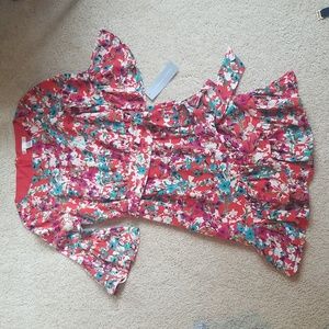 NWT London Times dress, Size 4, Red, Blue, Purple and Cream